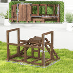 H¨¹hnergestell, Sitzstangen, Rampen, Schaukeln, f¨¹r 2-3 H¨¹hner, Holz, Braun