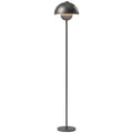Stehlampe, runder Schirm, Fußschalter, langes Kabel, eleganter Look, Metall, Grau