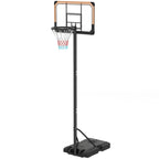 Height Adjustable Basketball Stand Net Set System, Freestanding Basketball Hoop and Stand with Wheels, 182-213cm - Black