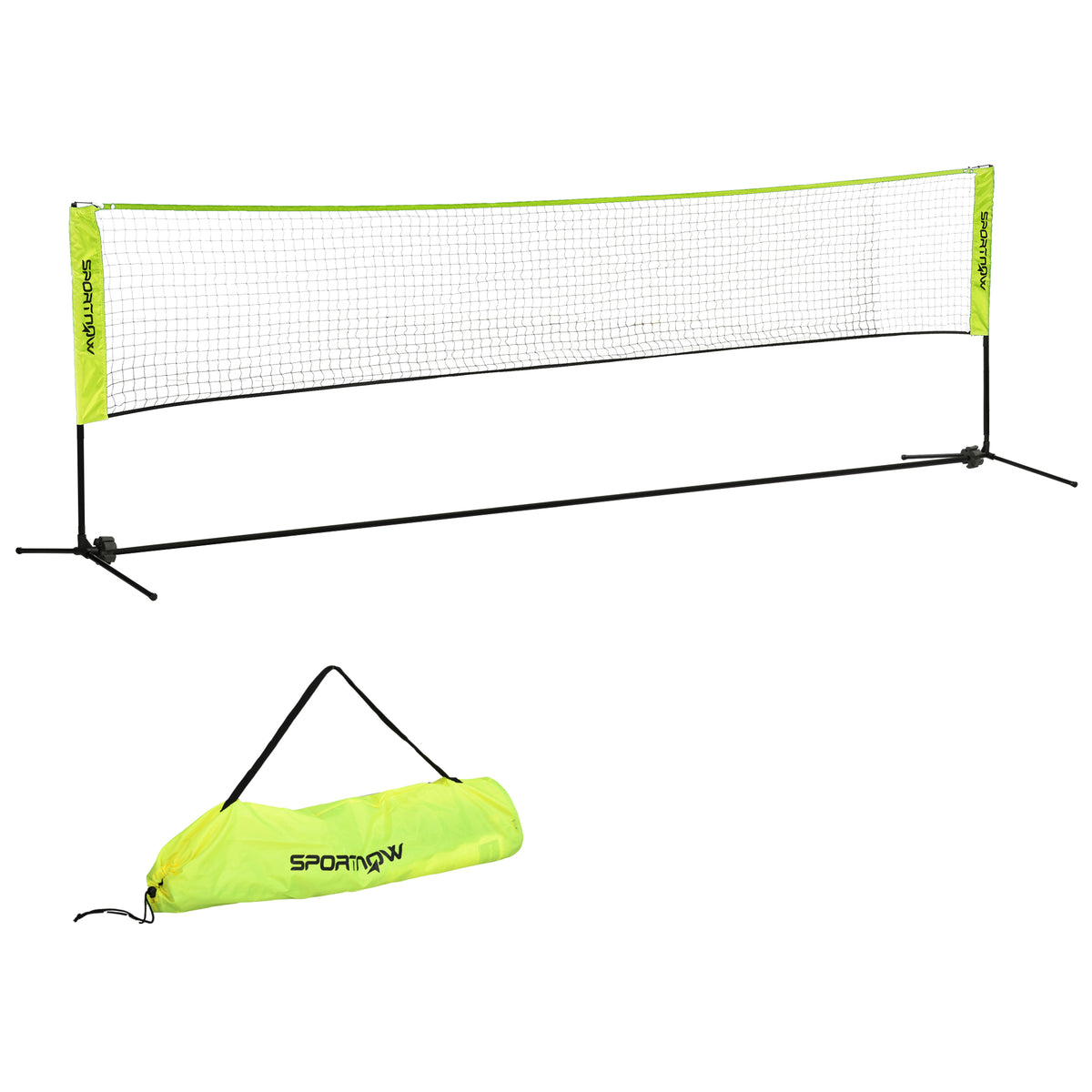 Badmintonnetz Set Faltbares Volleyballnetz 103/120/155H cm Gelb