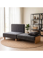 Schlafsessel 2-in-1 mit Bettfunktion 2 Kissen 183x57 cm Dunkelgrau