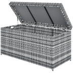 Rattan Auflagenbox 380L wetterfest Kissenbox mit Deckel Stauraum UV-best?ndig 130 x 61 x 65 cm Dunkelgrau