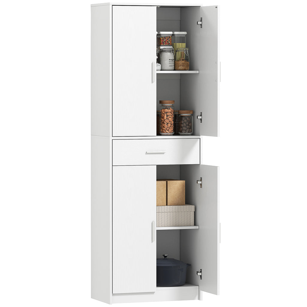 K¨¹chenschrank, 3-stufig verstellbare Regale, Spanplatten, MDF, viel Stauraum, Wei?