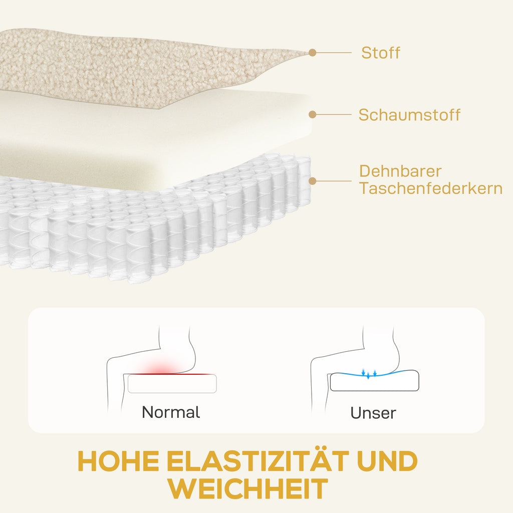 Relaxsessel, Fernsehsessel mit Liegefunktion, Wippfunktion Beige