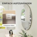 Wandspiegel, modernes Design, 61 x 61 cm, Silber