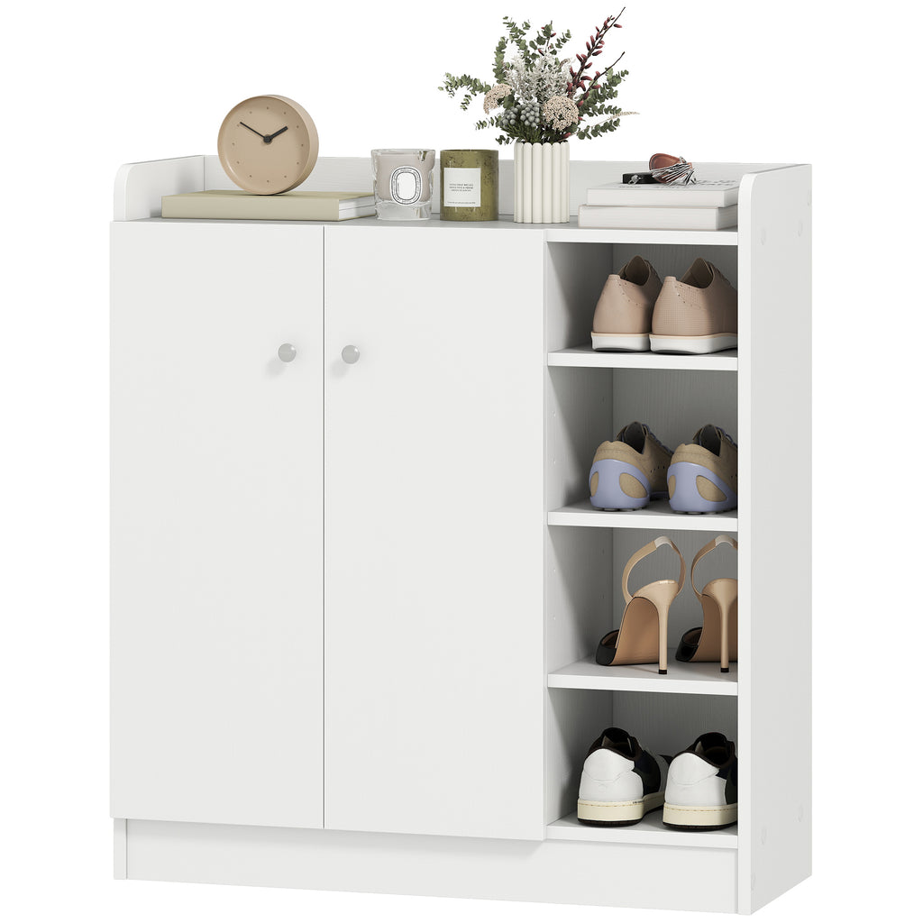 Schuhschrank Schuhkommode Schuhregal, 4 Regale. 1 Schrank, 83 cm x 30 cm x 90 cm, Wei?