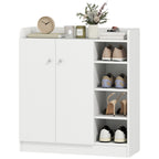 Schuhschrank Schuhkommode Schuhregal, 4 Regale. 1 Schrank, 83 cm x 30 cm x 90 cm, Wei?