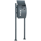 Briefkasten Postkasten, Verriegelung, Standbriefkasten, 2 Schl¨¹ssel, Stahl, 44 cm x 15 cm x 114 cm, Grau
