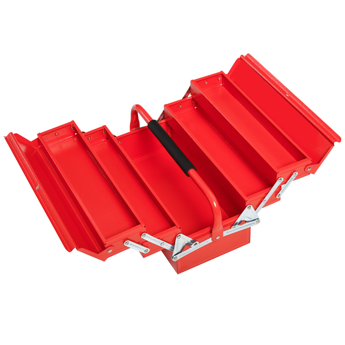 Werkzeugkasten Werkzeugkoffer mit 5 Fächern 45 x 20 x 34,5cm Stahl Rot
