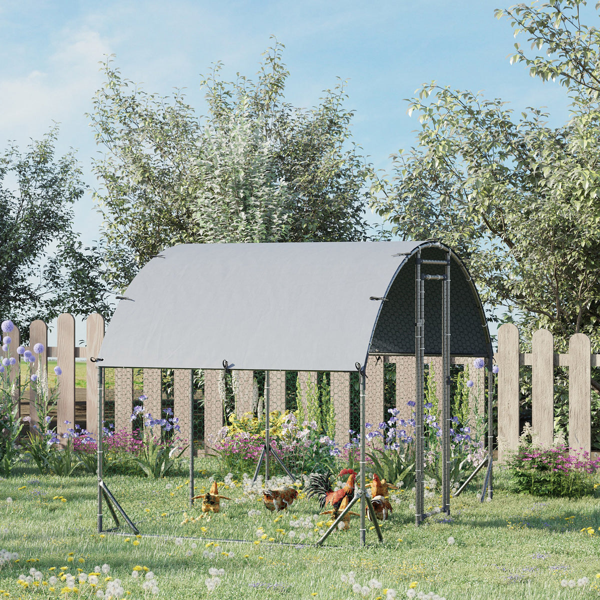 Gehege für Kleintiere, Outdoor-Freilaufgehege für Hühner, Kaninchen, Enten, stabile Konstruktion, Stahl und Oxford-Stoff