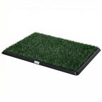 Hundetoilette 76 x 50,5 cm Hundeklo mit 2 Kunstrasen waschbar Welpentoilette für Hunde für Balkon Zuhause Schwarz+Grün