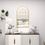 110 x 65 cm Arched Decorative Wall Mirror for Bedroom Living Room, Modern Window Bathroom Mirror for Home Decor