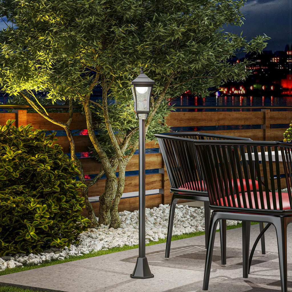 1.3 m Garden Lamp Post Light, LED Outdoor Solar Post Lights, Waterproof IP44 for Patio, Garden, Pathway, Cool White