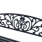 127L x 60W x 85H cm Powder Coated Garden Bench for Patio Backyard, Steel-Black