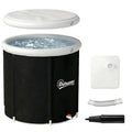 Eisbad Ø78 cm Faltbare Eisbadewanne aufblasbare tragbare Eistonne 280L mit 3 Isolierschichten Abdeckung, Schwarz