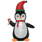 Aufblasbare Weihnachtsdeko, 2,5 m Aufblasbarer Weihnachtspinguin mit 3 LED-Lichtern, 162 x 100 x 250 cm, Mehrfarbig