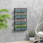 Pflanzentreppe Blumentreppe 8 Pflanzk?sten, stapelbar, wetterbest?ndig, 52,5 x 14 x 90 cm, Grau + Schwarz