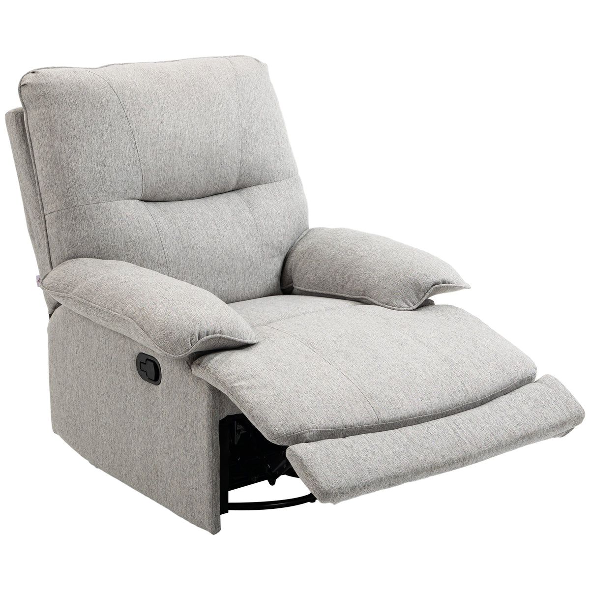 Relaxsessel mit Liegefunktion, Fu?st¨¹tze, bis 160 kg, 89x98x101cm, Hellgrau