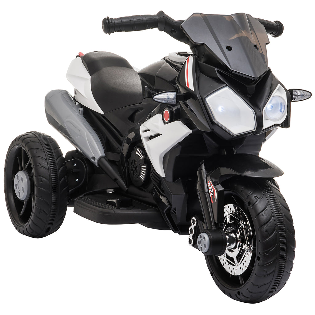 Elektro-Kindermotorrad, Lichter & Ger?usche, 3 km/h, wiederaufladbar, Kunststoff & Metall, Schwarz/Wei?