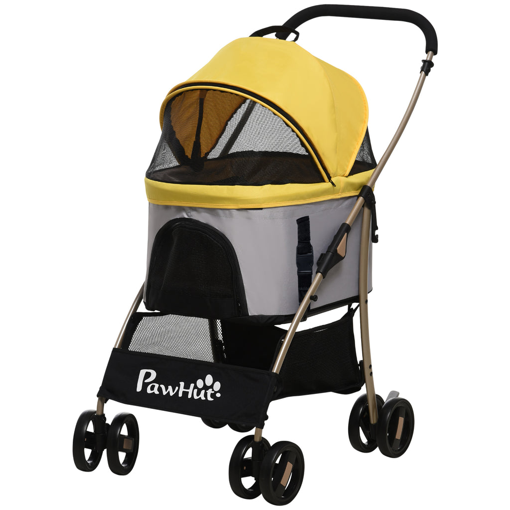3 In 1 Detachable Pet Stroller, for Extra Small and Small Dogs - Yellow