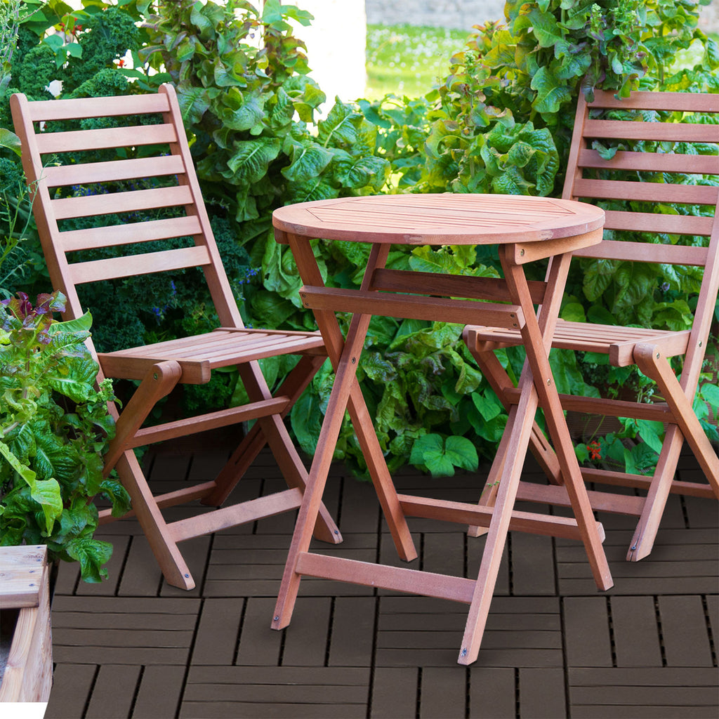 Terrassenfliesen 30 x 30 cm 9 Stück 0,81㎡ Klickfliesen Balkonfliesen mit Klicksystem Drainagefunktion Bodenbelag Fliese für Terrasse Balkon Braun