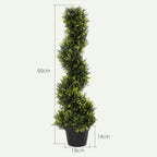 K¨¹nstliche Spiralpflanze, Spiral-Zedernbaum mit Topf, 90 cm, k¨¹nstliche Zeder f¨¹r Au?en- und Innendekoration, Gr¨¹n