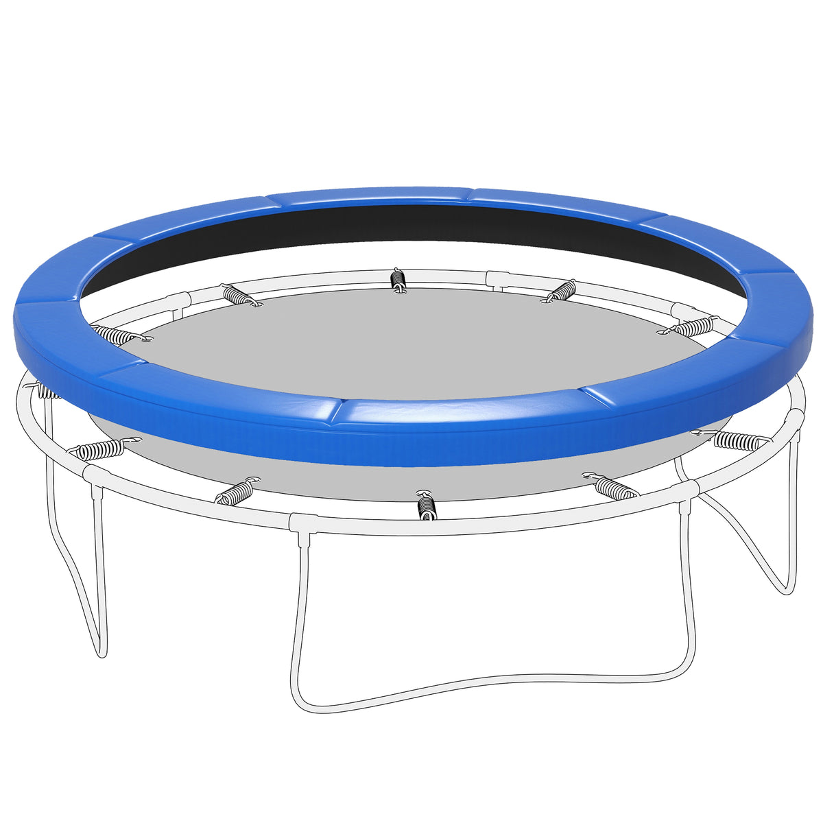 Ersatz-Randabdeckung für Trampoline, wasserfest, reißfest, Ø366 cm, Blau