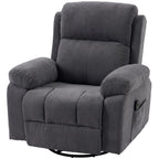 Relaxsessel Fernsehsessel 360° Drehbarer Massagesessel mit Wärme, Massage, Chenille-Optik, Dunkelgrau