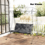 Bankauflage wasserabweisend Sitzkissen Rückenkissen 100 x 98 x 8 cm Dunkelgrau Gartenbank Hollywoodschaukel