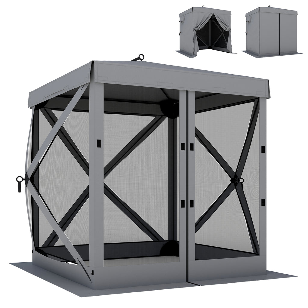 Pavillon 1,85x1,85m Wasserdicht Stabil Winterfest Pop-up Faltpavillon mit 4 Mesh-Seitenteilen Tasche, UV 30+