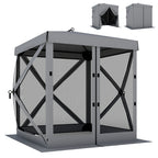 Pavillon 1,85x1,85m Wasserdicht Stabil Winterfest Pop-up Faltpavillon mit 4 Mesh-Seitenteilen Tasche, UV 30+
