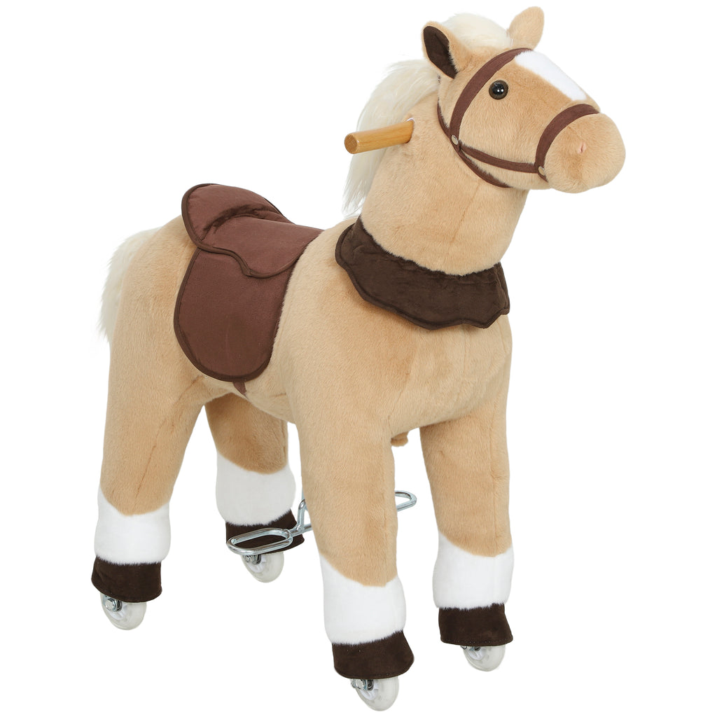 Reitpferd mit Sattel Rollen für Kinder 3-5 Jahre 80 cm Braun