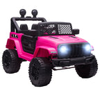Kinder Elektroauto 12V Elektro Kinderauto mit Fernbedienung 2 Motor LED Hupe für Kinder von 3-6 Jahren 100x65x72 cm Rosa