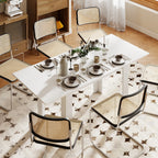 Esstisch ausziehbar, 140/180 x 80 cm Küchentisch für 6-8 Personen, für Küche, Esszimmer, Weiß