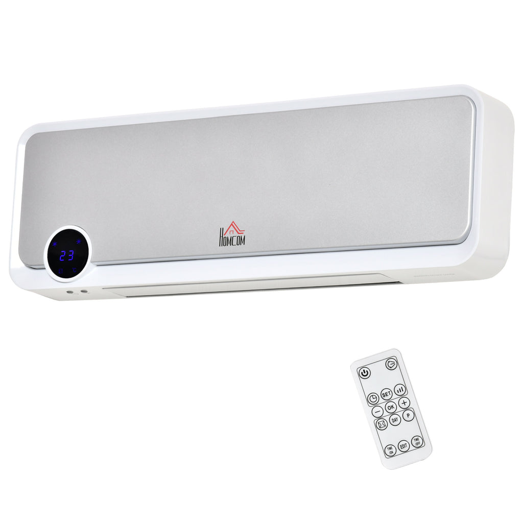 Heizlüfter zur Wandmontage 2000W mit Fernbedienung, 3 Betriebsmodi, LED-Display 12h Timer