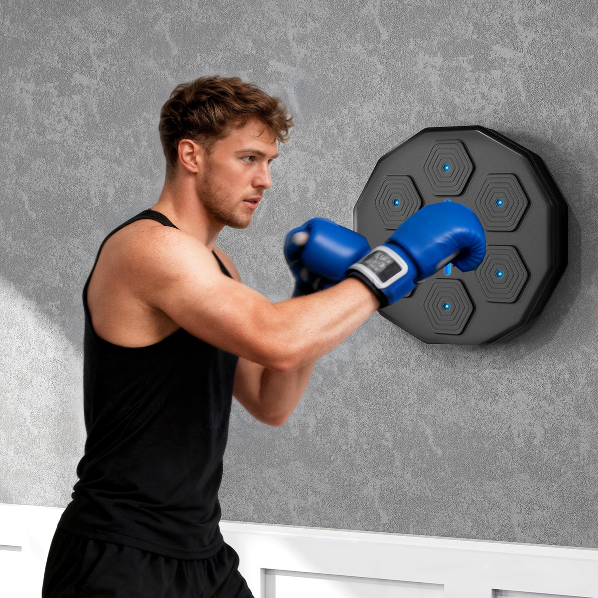 Music Boxing Machine with Bluetooth Connection and LED Light Smart, Wall Mounted for Punching Beat Boxing Training