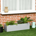 Pflanzk¨¹bel, lackierter Stahl, wetterbest?ndig, 91 cm x 22 cm x 22 cm, Grau
