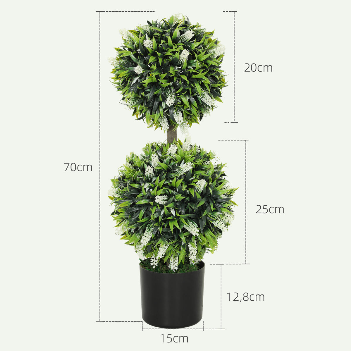 2er-Set K¨¹nstliche Pflanzen, UV-best?ndige Kunstpflanze im Blumentopf, 70 cm Zimmerpflanze f¨¹r Wohnzimmer, Garten
