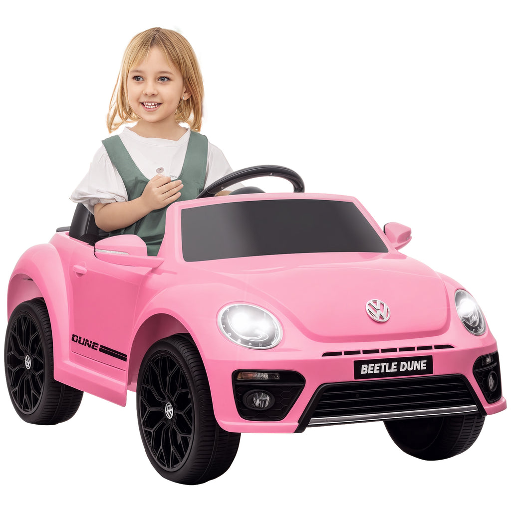 Elektro-Kinderfahrzeug, VW K?fer, 3-5 km/h, mit Fernbedienung & Musik, Rosa