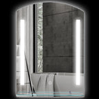 Badezimmerspiegel mit LED-Beleuchtung, elegant und hochwertig, Glas, Aluminium, Kunststoff, 50L x 12B x 70H cm