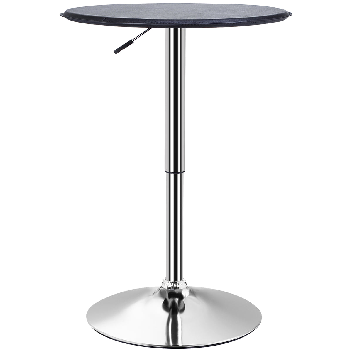 Round Bar Table, 360 Degree Swivel Counter Pub Table with Adjustable Height, for Kitchen, Cafe, Black