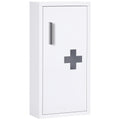 Medizinschrank, 3 Innenf?cher, Magnetverschluss, Kreuzsymbol, Stahlgeh?use, wei?, 30 x 12 x 60 cm