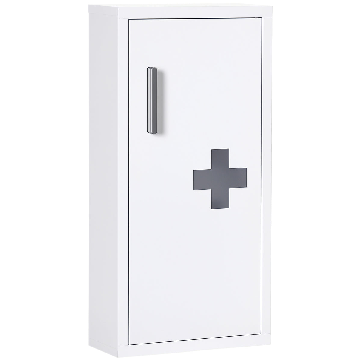 Medizinschrank, 3 Innenf?cher, Magnetverschluss, Kreuzsymbol, Stahlgeh?use, wei?, 30 x 12 x 60 cm