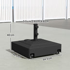 Sonnenschirmständer mit Rädern, Befüllbar mit 61 kg Sand/40 kg Wasser, Für Schirmstangen mit Ø35, 38, 48 mm, Schwarz