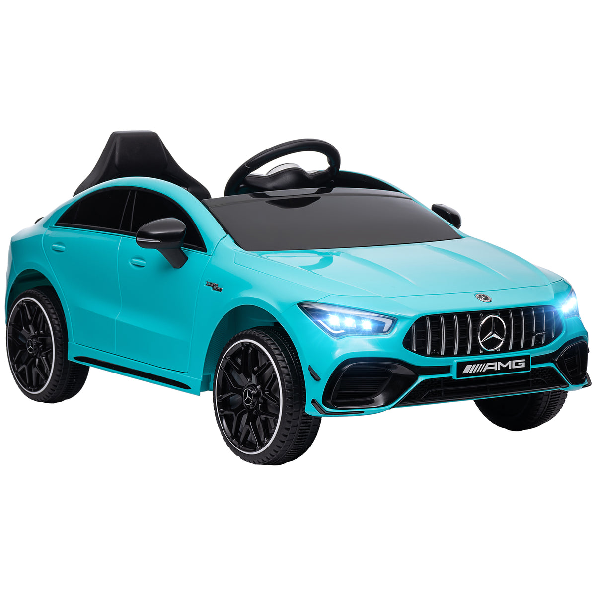 Kinder-Elektroauto, fernsteuerbar, mit Transportrollen, LED-Lichter, Hupe, f¨¹r Kinder von 3-6 Jahren, Hellblau