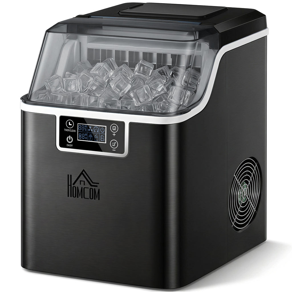 Eisw¨¹rfelmaschine Eisw¨¹rfelspender Ice-Maker 20kg/24h 2,3L Eisw¨¹rfelbereiter mit 3,2 L Wassertank, Schwarz