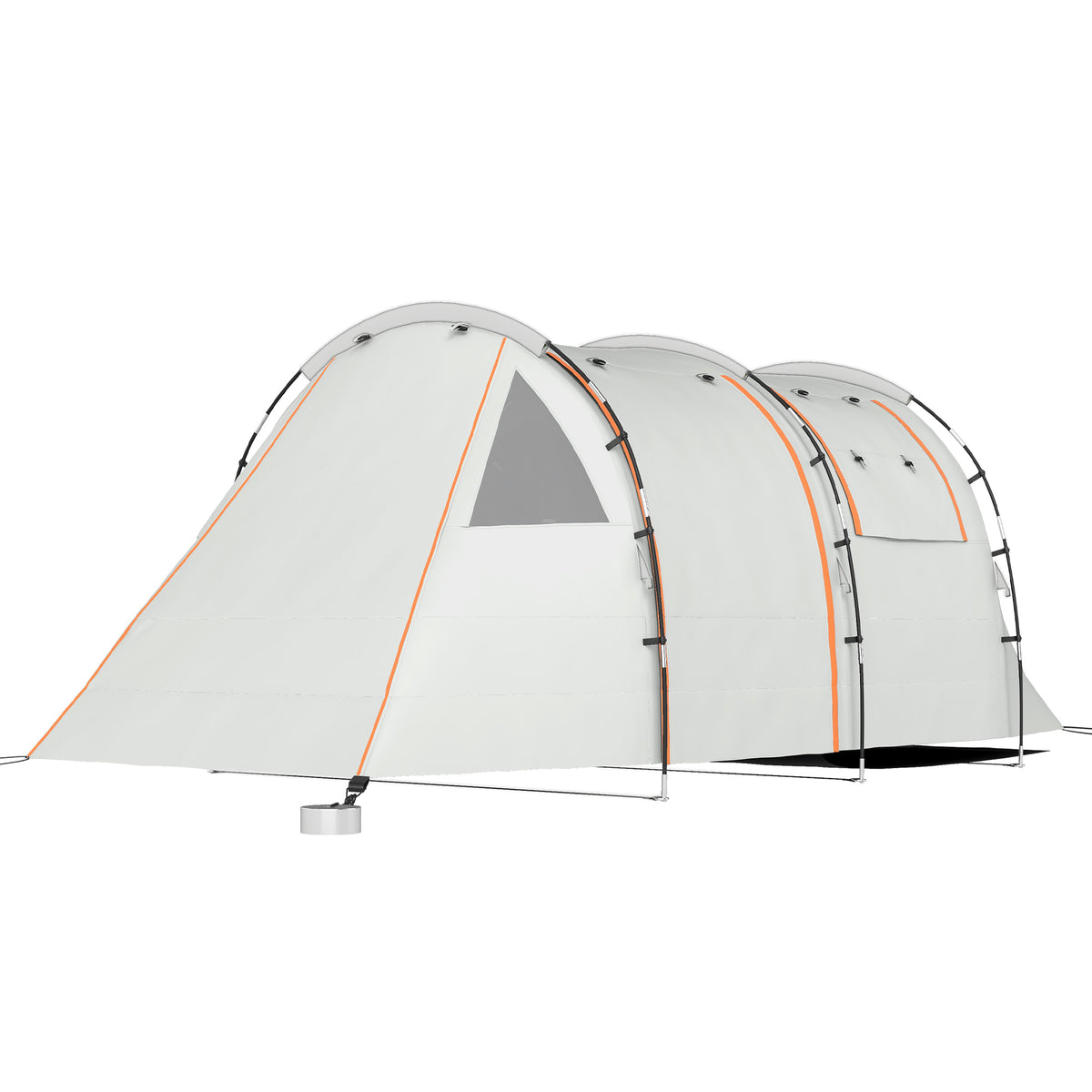 Campingzelt für 3 Pers., abdunkelbare Fenster, wasserdicht, 180H x 460L x 230B cm, Khaki/Orange