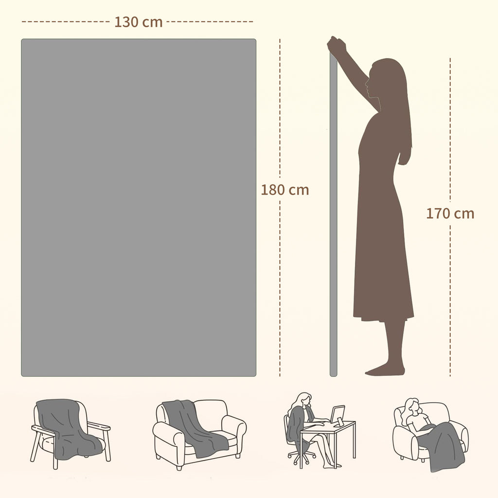 Heizdecke 180 x 130 cm Elektrische Wärmedecke mit 9 Heizstufen, 9 Stunden Timer Überhitzungsschutz LED Anzeige