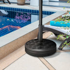 18kg Concrete Umbrella Parasol Base with Rattan Effect 45cm Dia Heavy Duty Parasol Stand for Outdoor Patio Umbrella