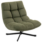 Sessel Drehbar Loungesessel mit Breiter Sitzfläche, wasserabweisend Chenille-Optik, gekreuzt Stahlbeine, Grün